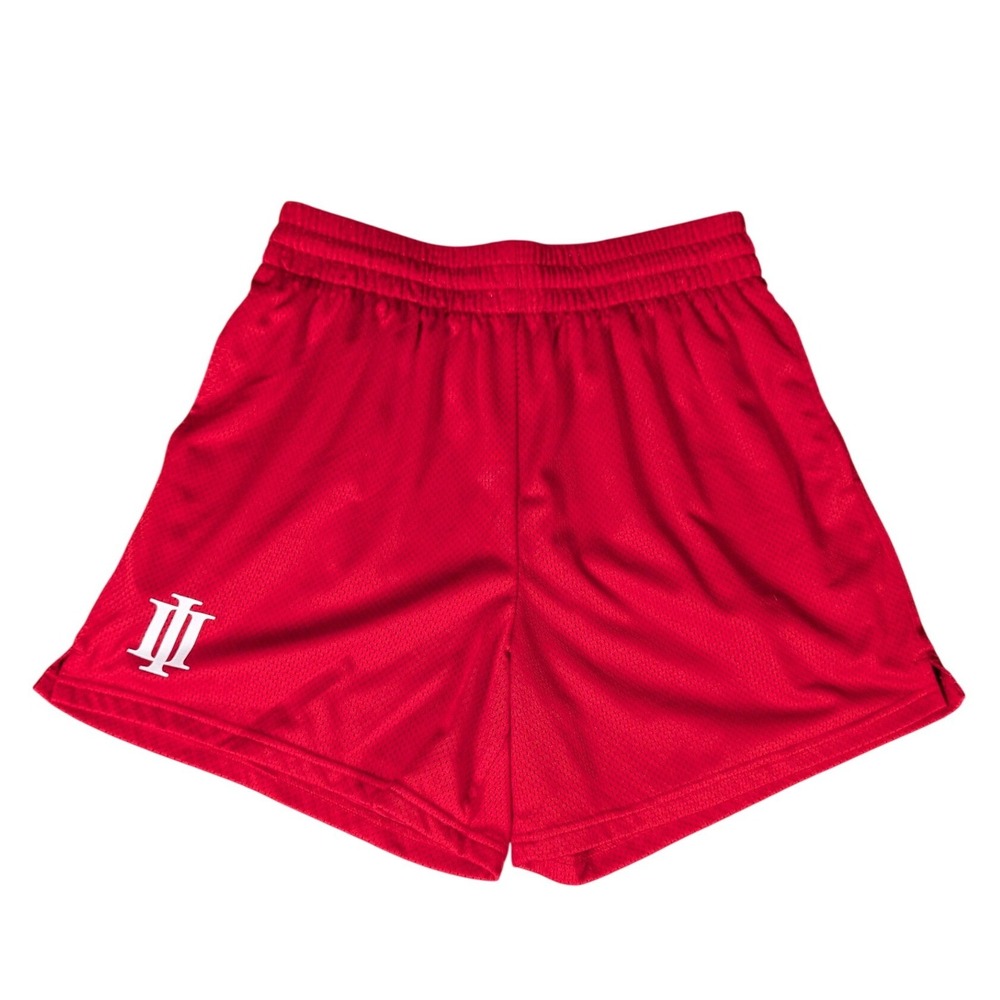 Infinite Red Mesh Basketball Shorts White Logo Athletic Gym Streetwear 6991